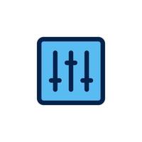 equalizer control icon design vector with symbol audio, musical, panel, volume for multimedia