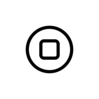 stop icon design vector symbol button, record, video, pause, movie for multimedia
