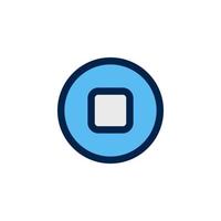 stop icon design vector symbol button, record, video, pause, movie for multimedia