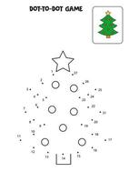 Connect the dots game with Christmas tree. vector