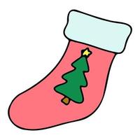 Christmas nice sock for presents, Christmas sock icon vector