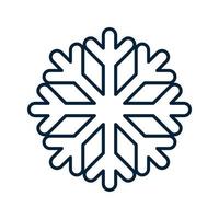 pictograma de copo de nieve. Símbolo tradicional de Navidad e invierno para diseño y decoración de logotipos, web, impresiones, adhesivos, emblemas, tarjetas de felicitación e invitaciones. vector