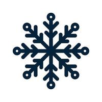 Snowflake Silhouette. Christmas and Winter Traditional symbol for logo, web, print, sticker, emblem, greeting and invitation card design and decoration vector
