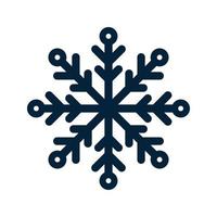 silueta de copo de nieve. Símbolo tradicional de Navidad e invierno para diseño y decoración de logotipos, web, impresiones, adhesivos, emblemas, tarjetas de felicitación e invitaciones. vector