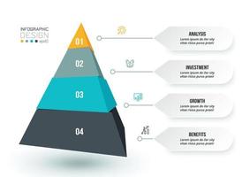 plantilla de infografía de concepto de negocio con pirámide. vector