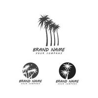 Palm tree summer logo template vector illustration