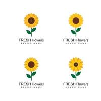 Sunflower logo icon vector illustration