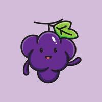 Cute Grape Face Illustrations vector