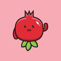 Cute Pomegranate Illustrations vector