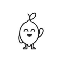 Cute Line Smile Lemon Illustration vector