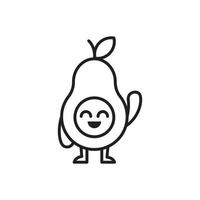 Cute Line Avocado Illustration vector