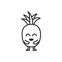 Cute Line Pineapple Illustration vector