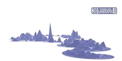 purple mountains of polygons on a white background drawing vector