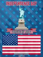 Independence day bright poster with a statue vector