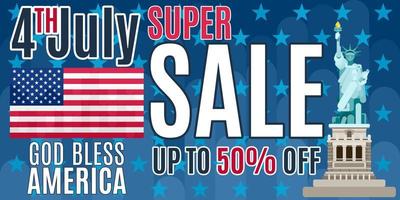 america independence day big poster sale on blue vector