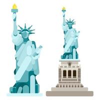 selection statue of independence america flat vector