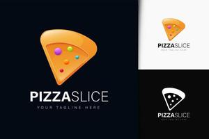 Pizza slice logo design with gradient vector