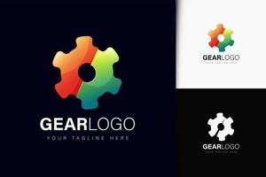 Gear logo design with gradient vector