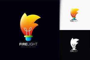 Fire light logo design with gradient vector