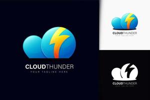 Cloud thunder logo design vector