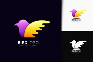 diseño de logotipo de pájaro con degradado vector