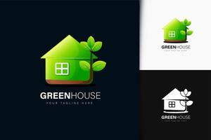 Green house logo design with gradient vector