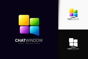 Chat window logo design with gradient vector