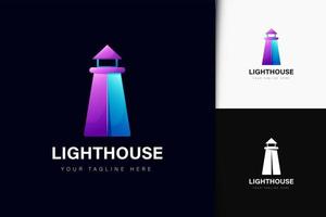 Lighthouse logo design with gradient vector