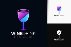 diseño de logotipo de bebida de vino con degradado vector