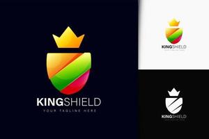 King shield logo design with gradient vector