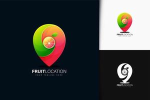 Fruit location logo design with gradient vector