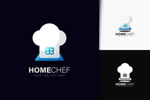 diseño de logotipo de chef casero con degradado vector