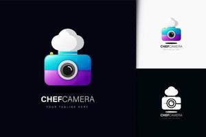 Chef camera logo design with gradient vector