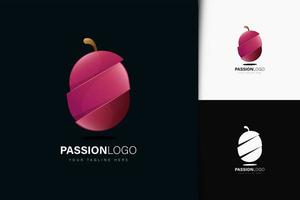 Passion fruit logo design with gradient vector
