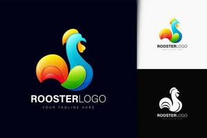 Rooster logo design with gradient vector