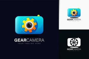 Gear camera logo design with gradient vector