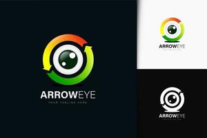 Arrow eye logo design with gradient vector