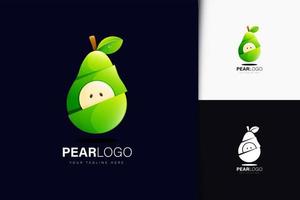 diseño de logotipo de pera con degradado vector