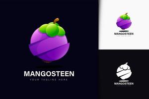 Mangosteen logo design with gradient vector