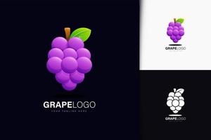 Grape logo design with gradient vector