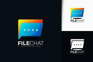 File chat logo design with gradient vector