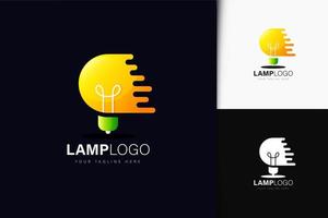 diseño de logotipo de lámpara con degradado vector