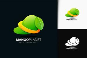 Mango planet logo design with gradient vector
