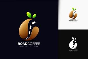 Road coffee logo design with gradient vector