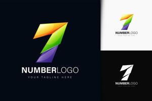 Number 7 logo design with gradient vector