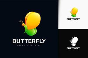 diseño de logotipo de mariposa con degradado vector