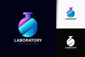 diseño de logotipo de laboratorio con degradado vector