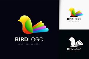 Colorful gradient bird logo design vector