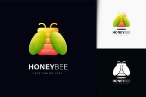 Honey bee logo design with gradient vector