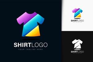 Shirt logo design with gradient vector